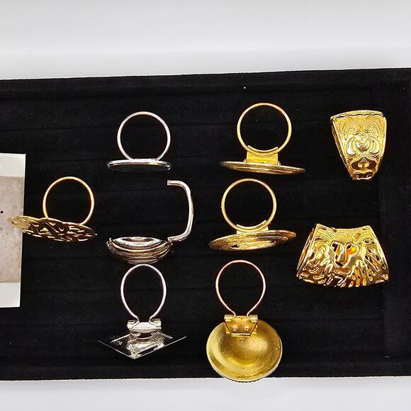 Vintage Costume Jewelry Accessory Scarf Clip Slide Bundle 9 Goldtone Silvertone - Picture 4 of 10